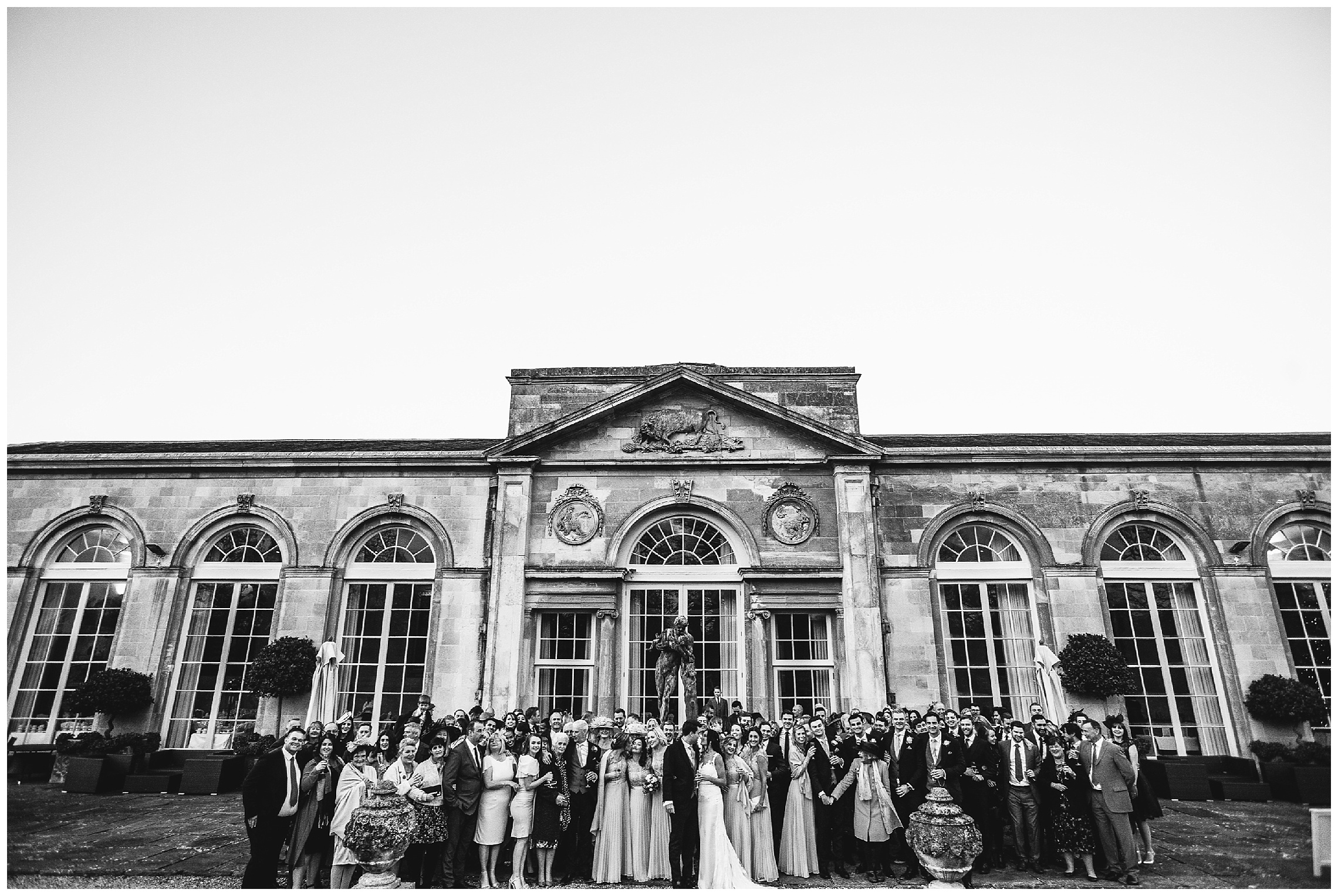 wedding guests photograph at a woburn sculpture gallery wedding