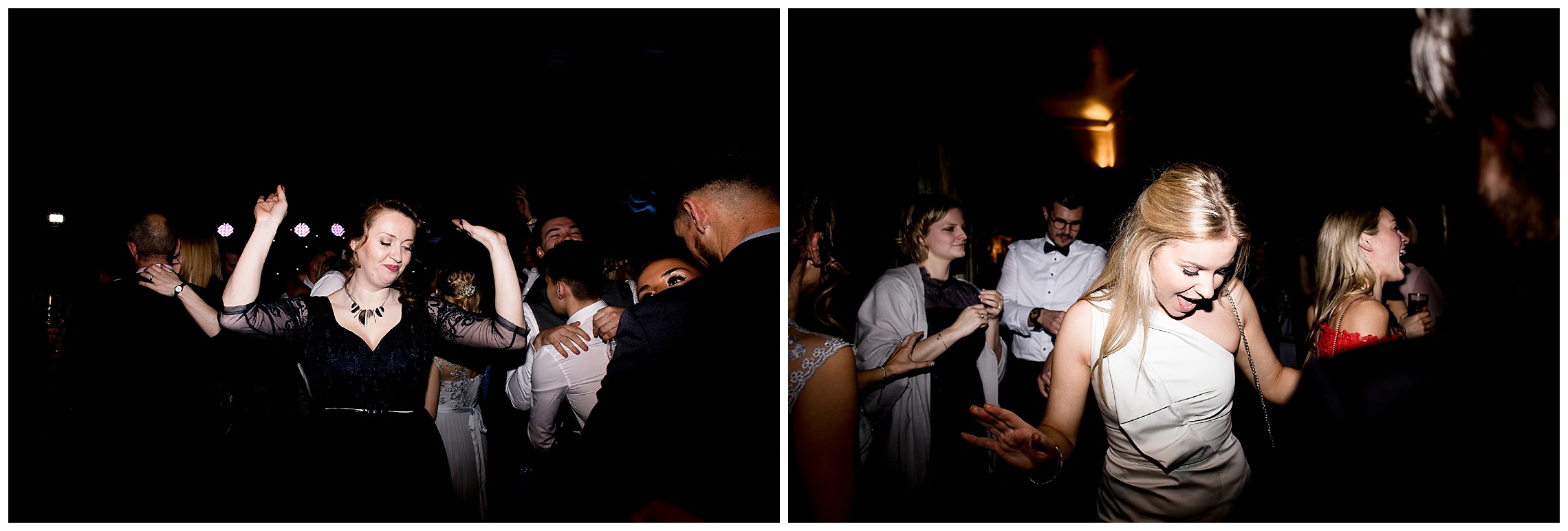 wedding guests on dance floor