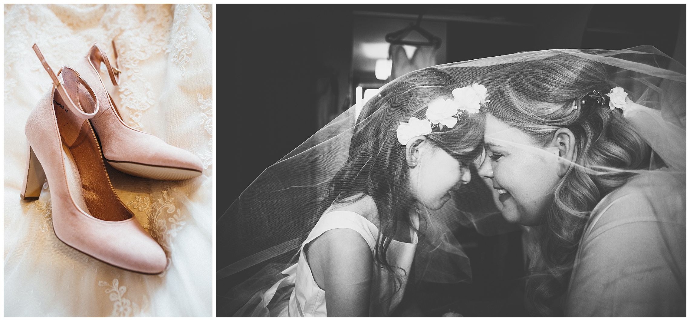 bride and her daughter under the veil together