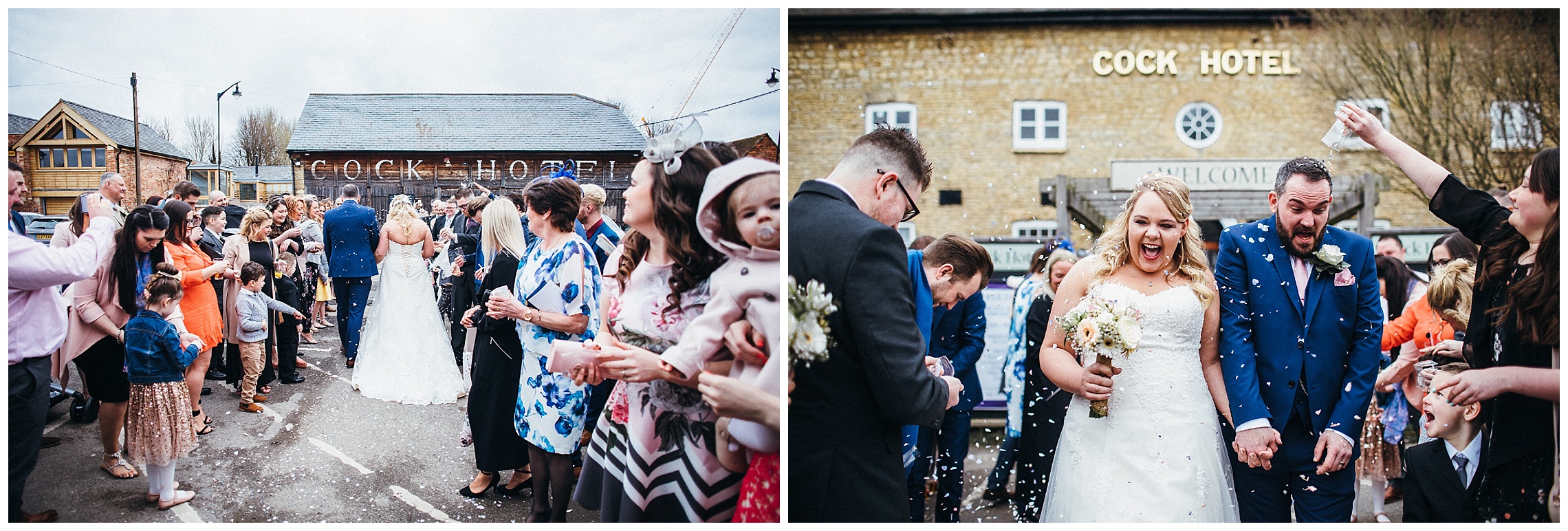 confetti line at the cock hotel