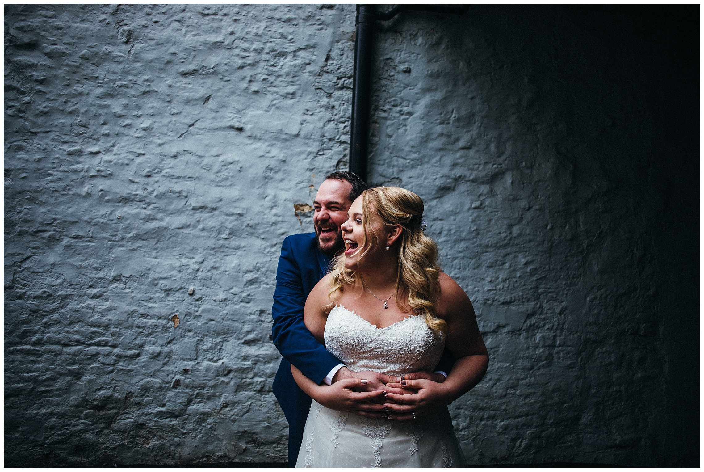 bride and groom at the cock hotel wedding