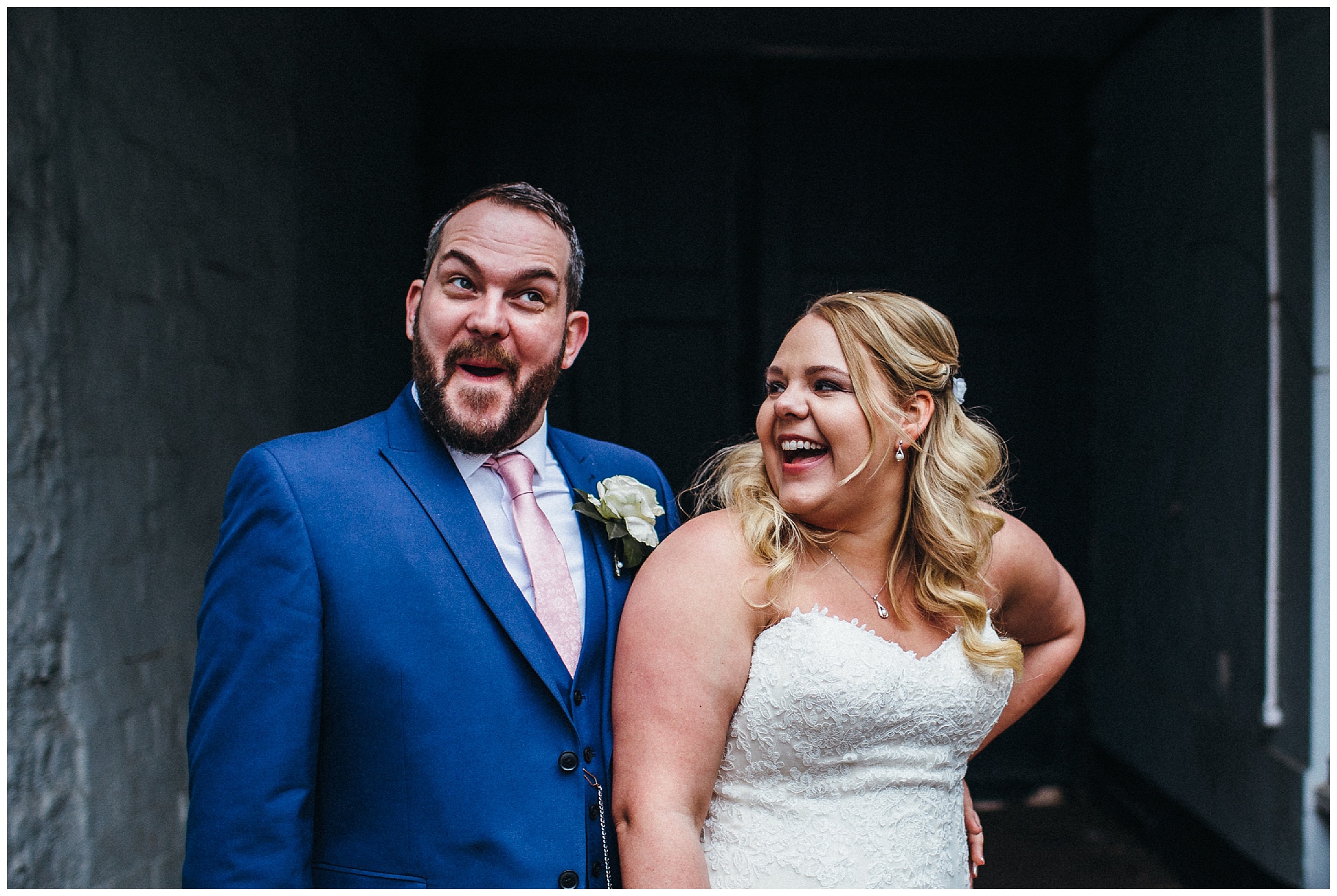 bride and groom at the cock hotel in stony stratford