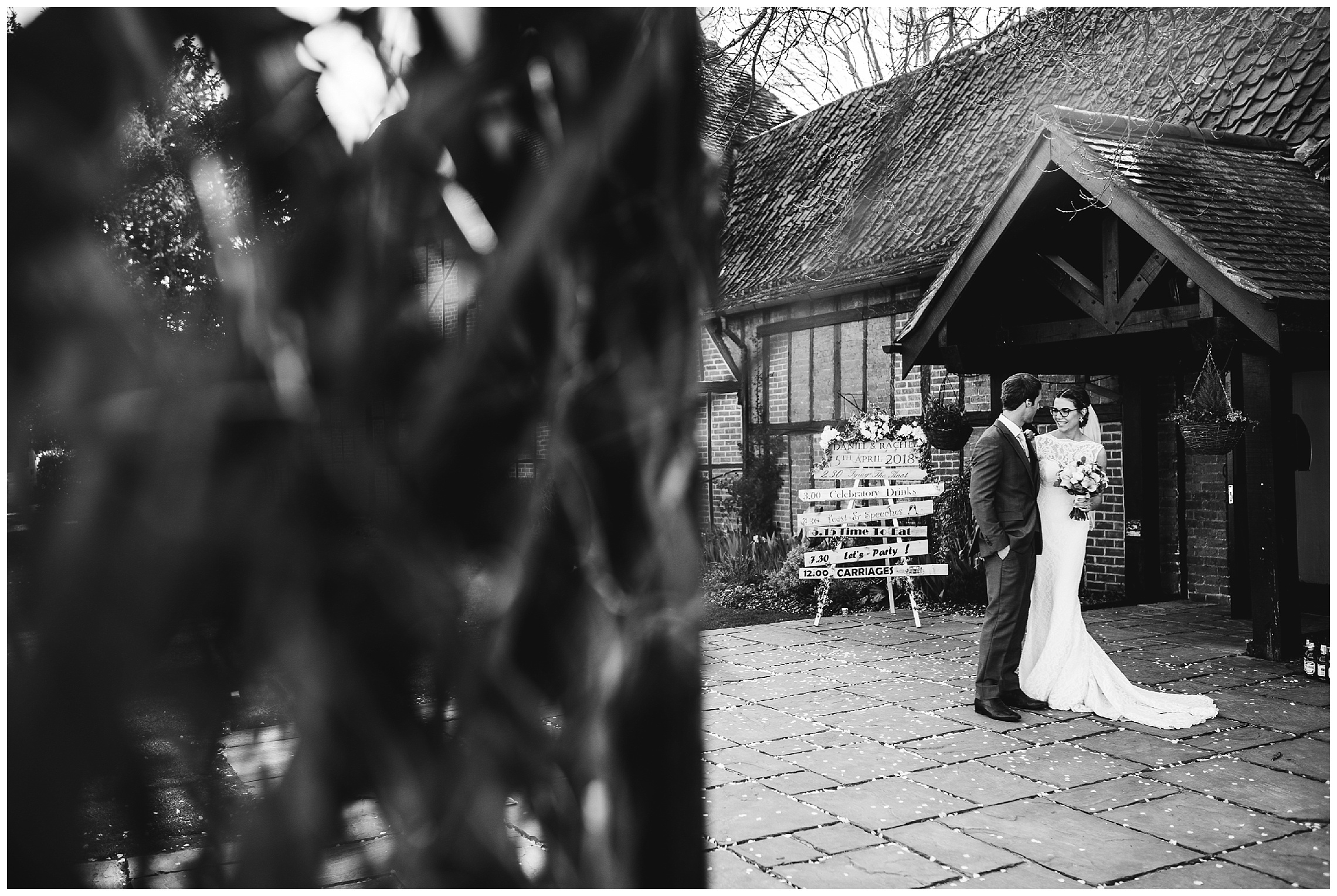 bride and groom having a quiet moment together at the barns hotel in bedford