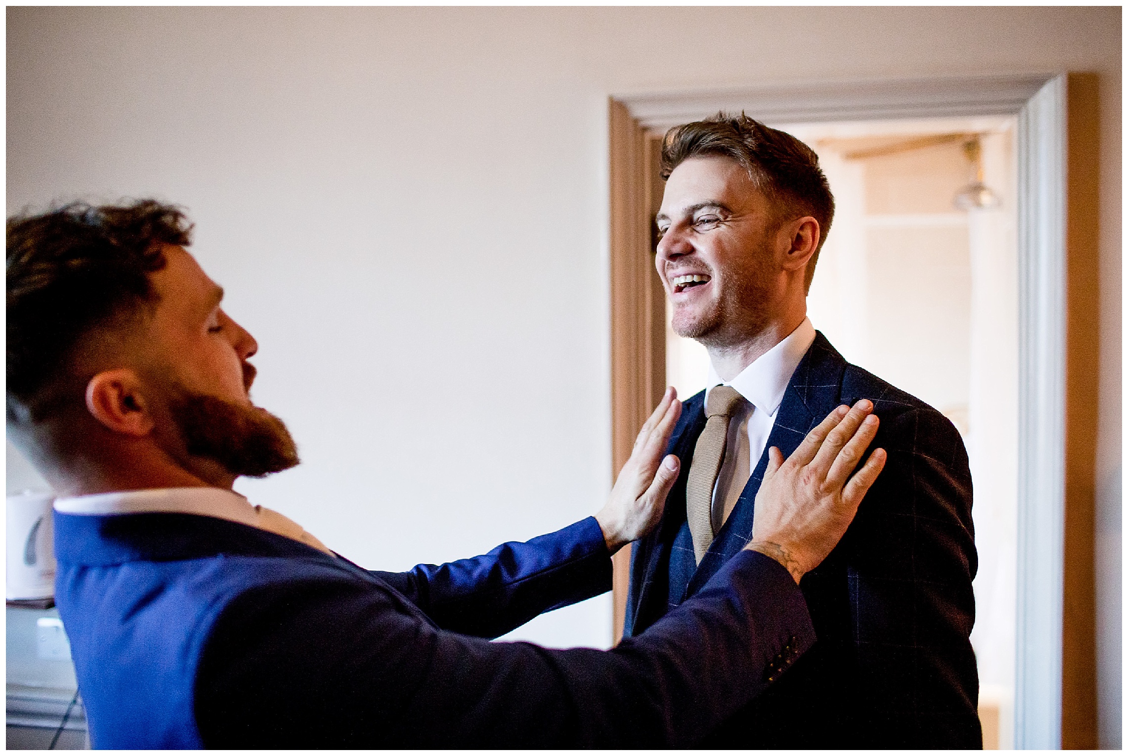 groom prep with usher