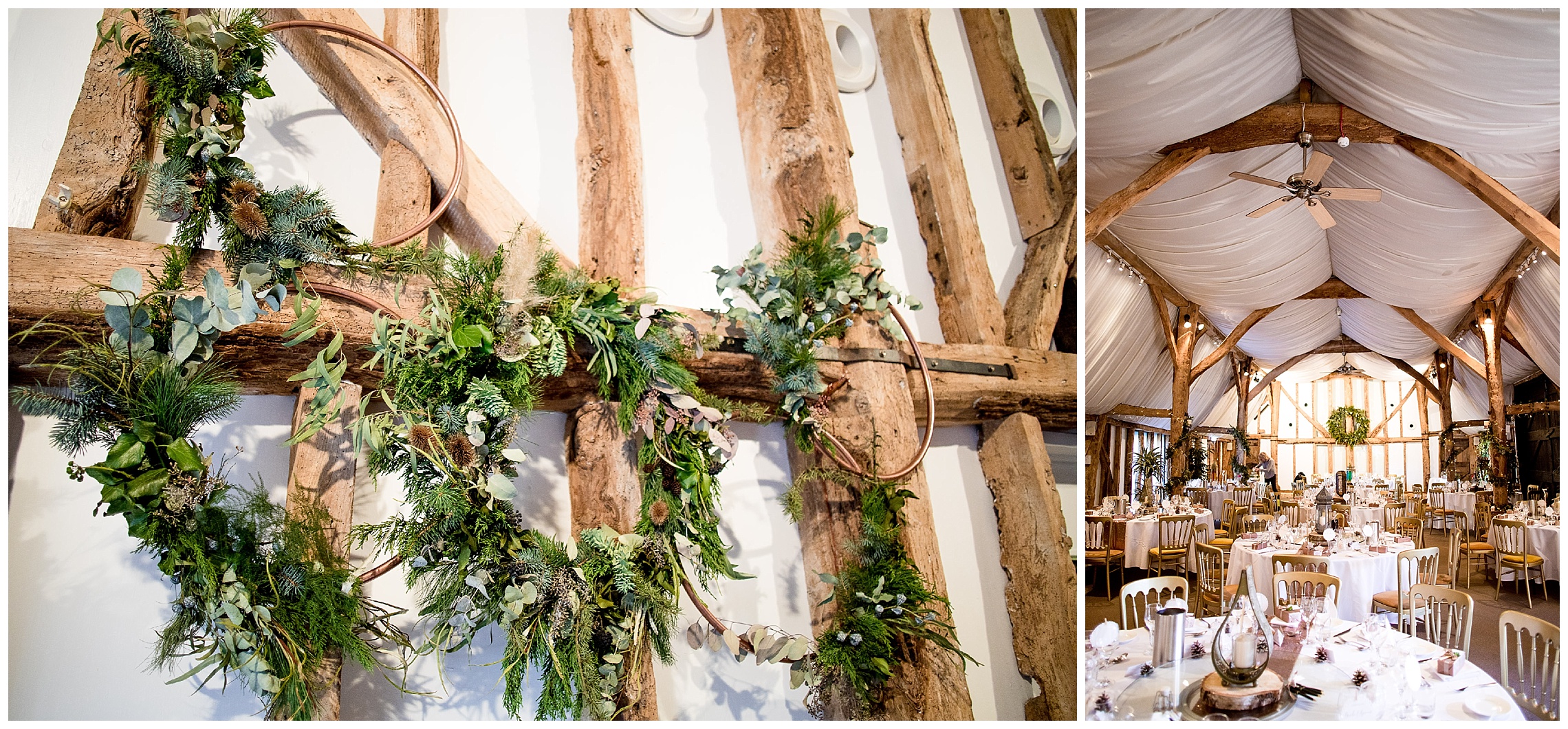 south farm winter wedding details and foliage