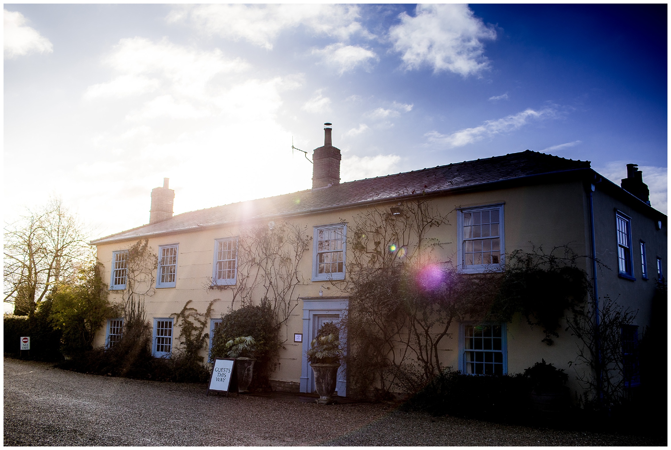 south farm with sun flare