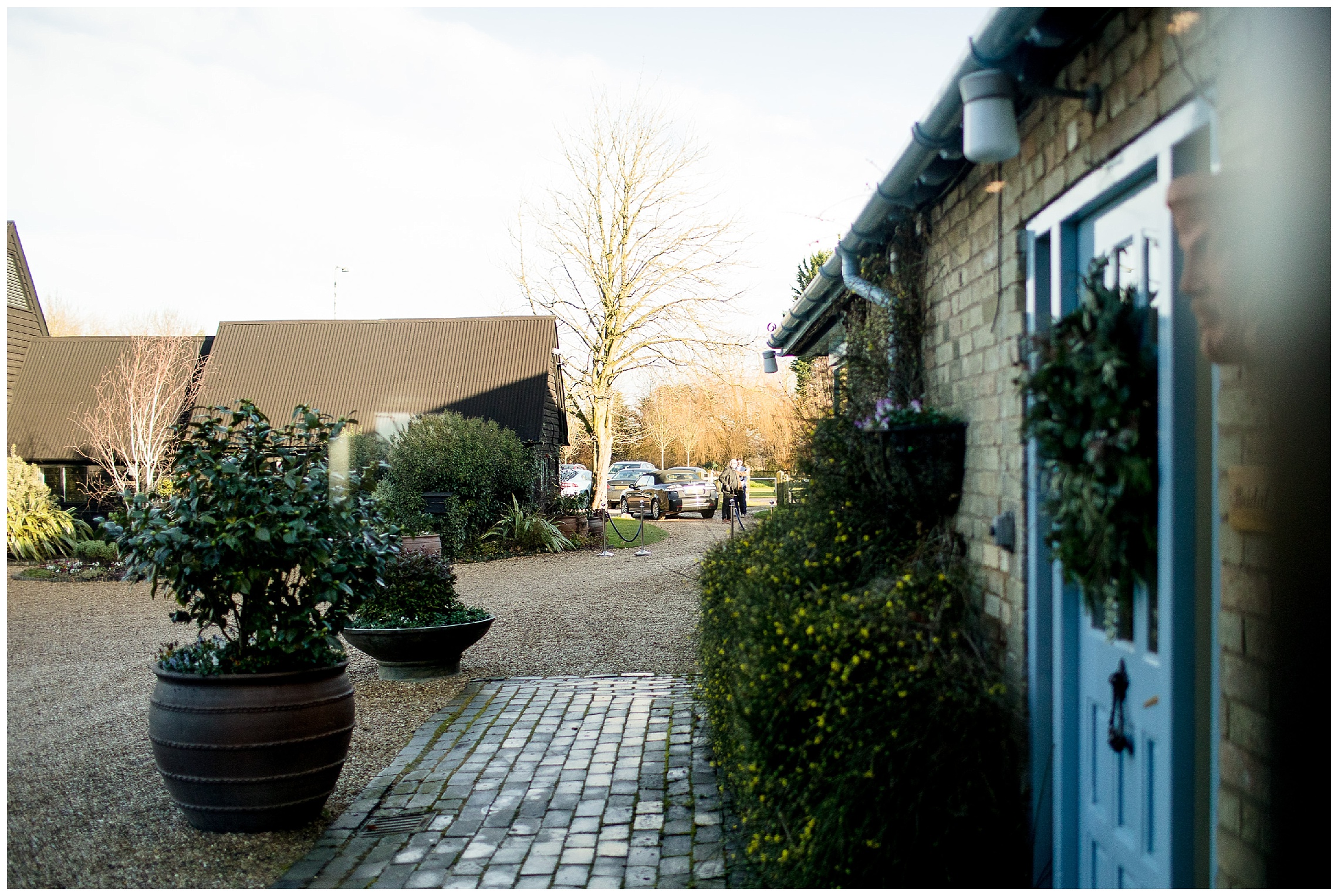 south farm courtyard as the sun comes up