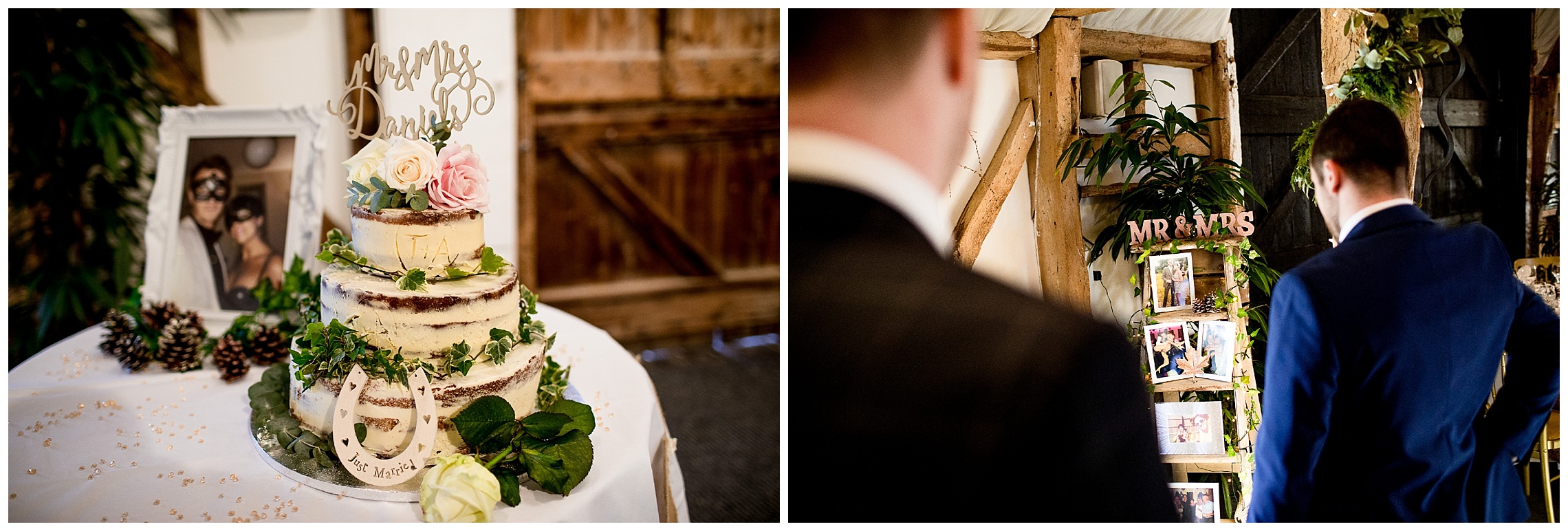 wedding cake and details at a winter south farm wedding