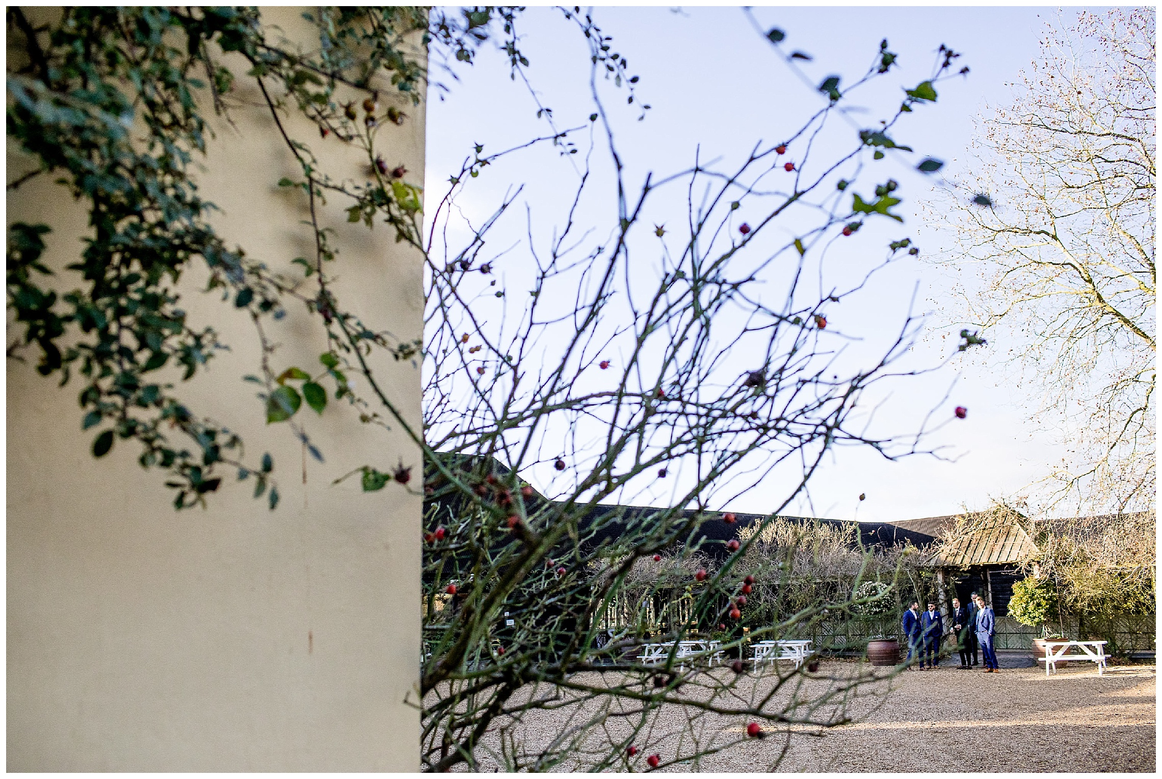 the courtyard on a cold winter day at south farm