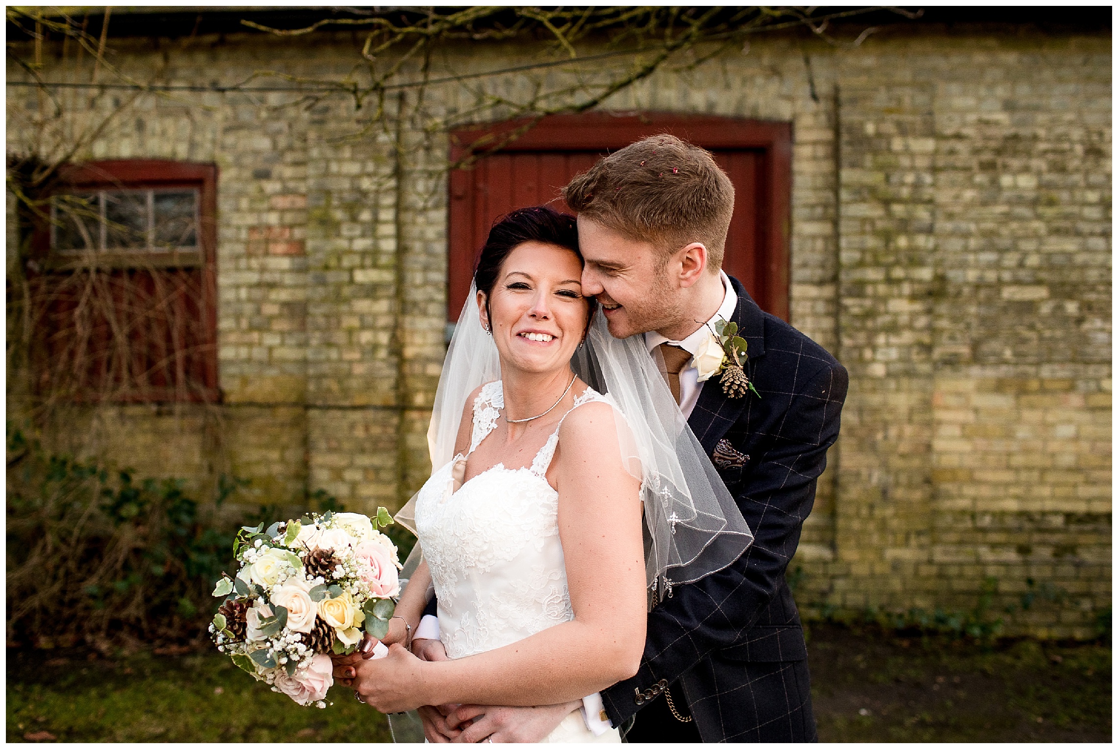 bride and groom at south farm