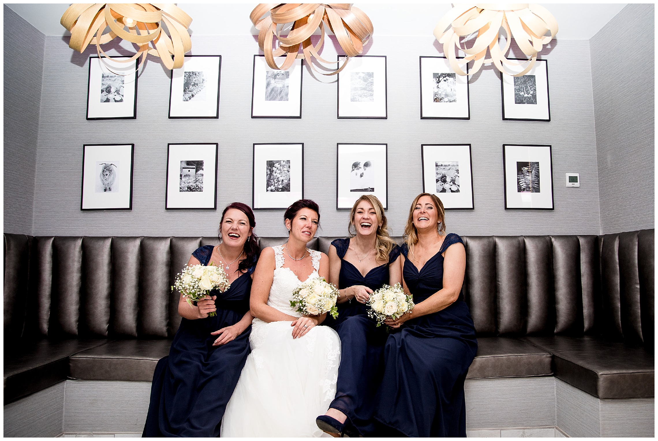 bridesmaids laughing in the toilet at south farm