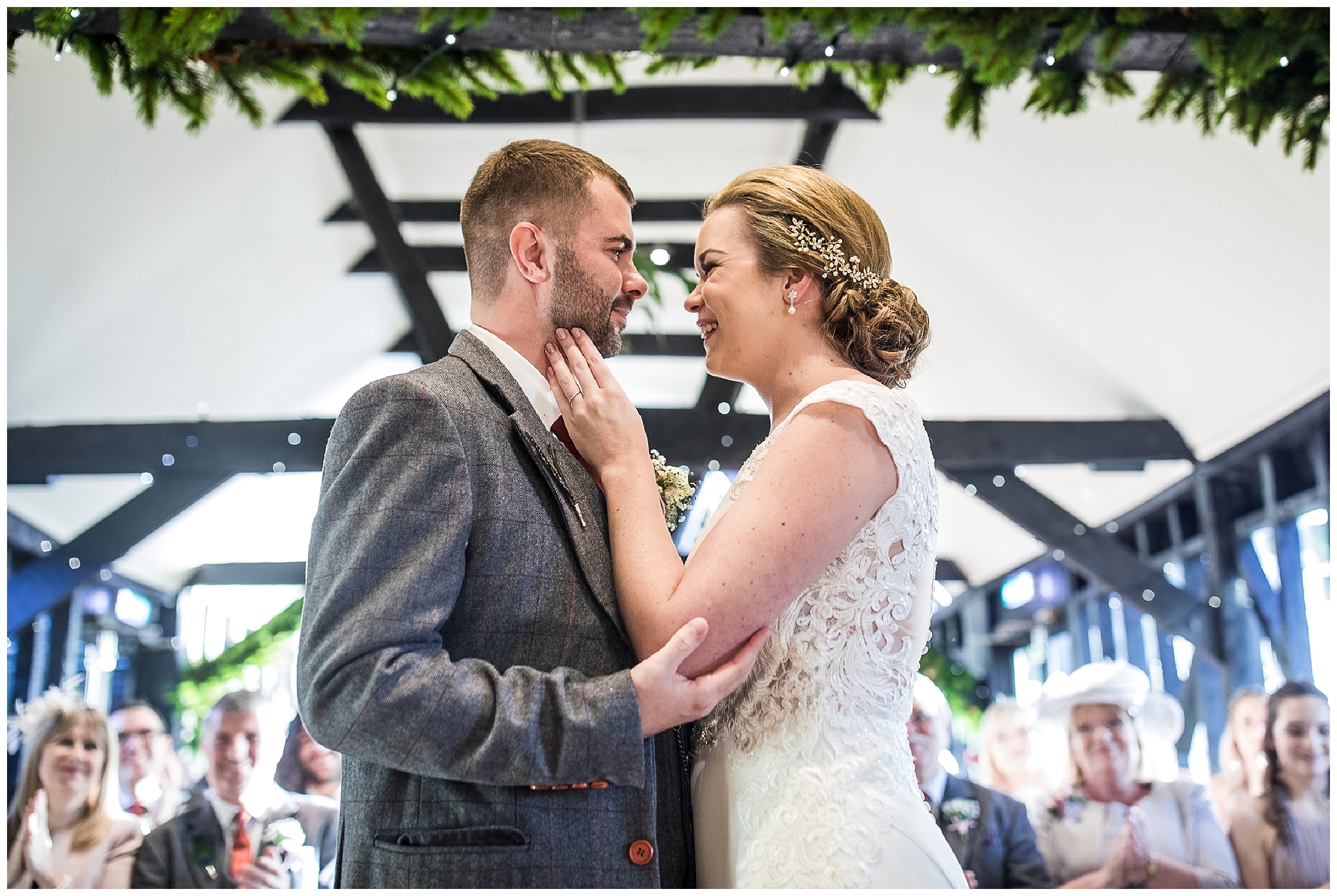 first kiss bride and groom