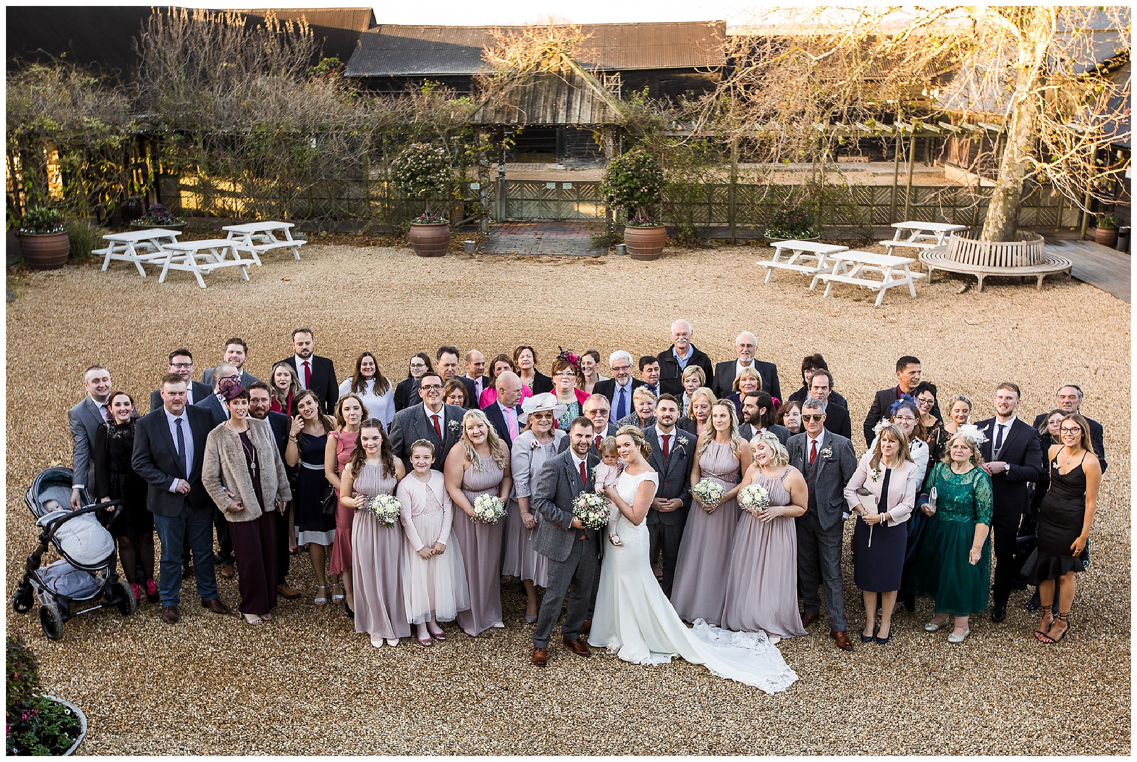 group shot at south farm from above