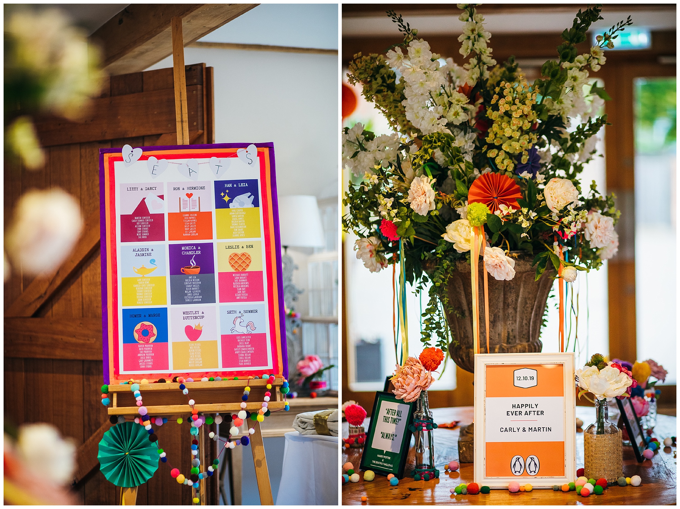 colourful wedding stationary at bassmead