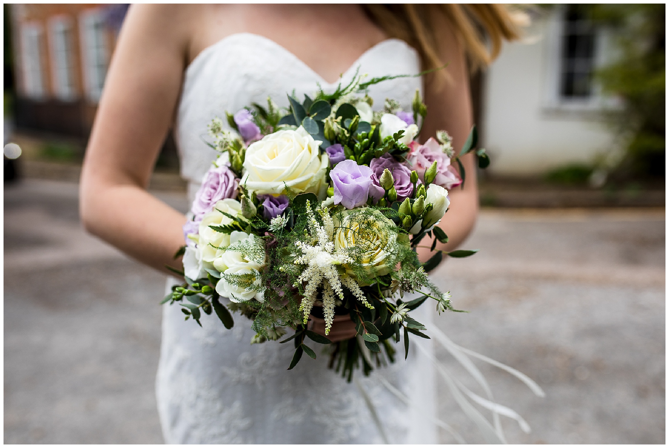 spring colours wedding bouquet with dahlias and roses