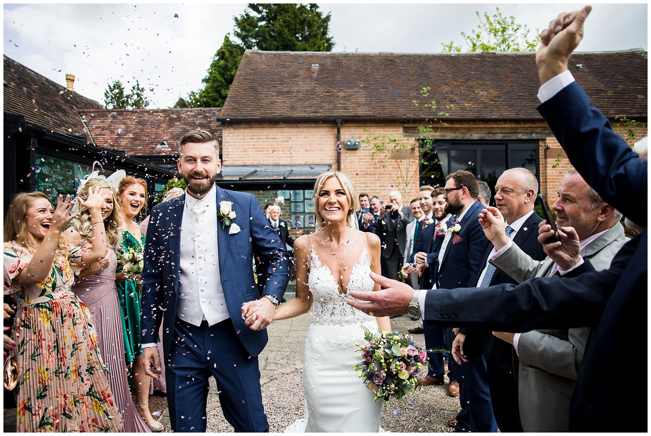 confetti throwing at redhouse barn