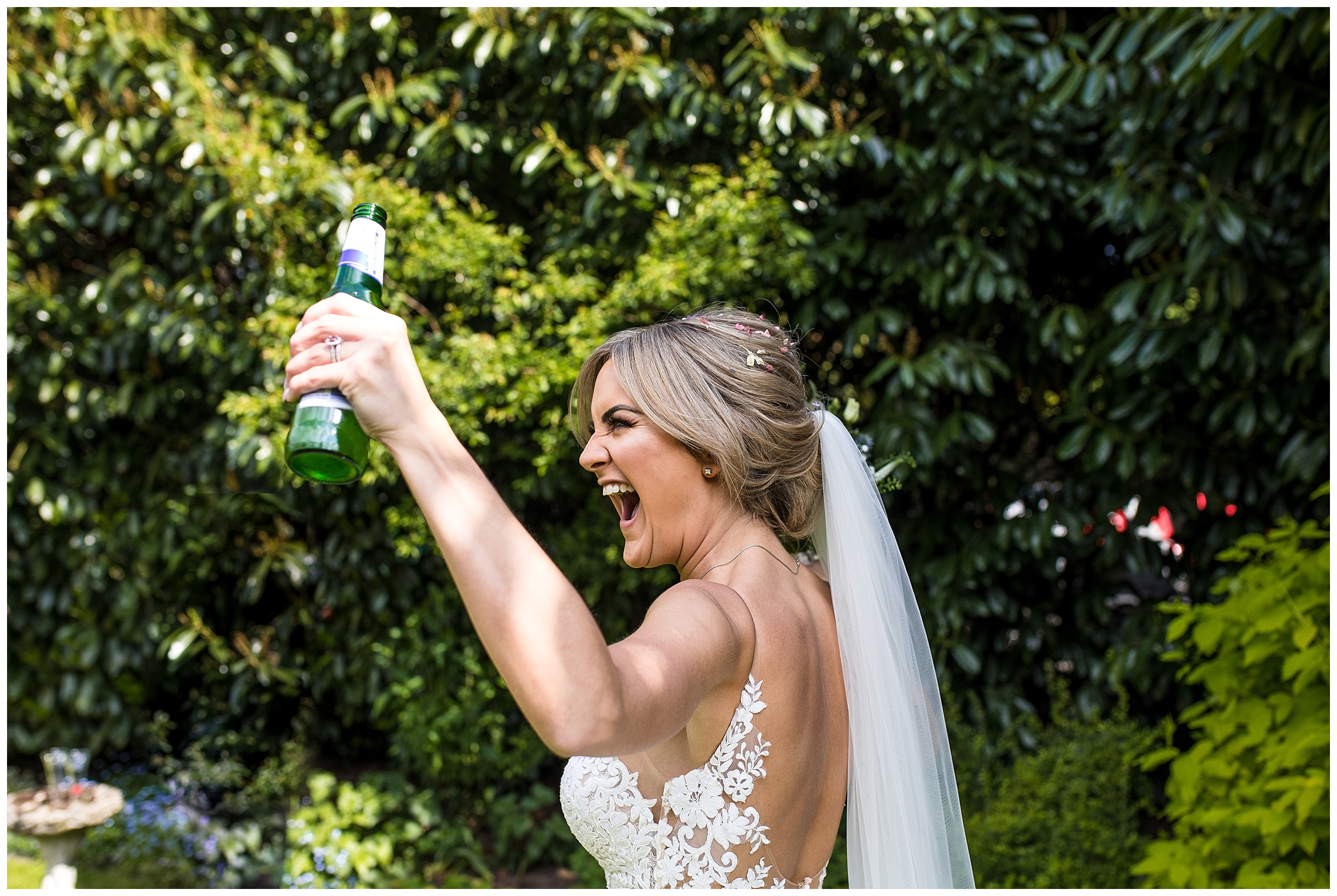 bride drinking peroni