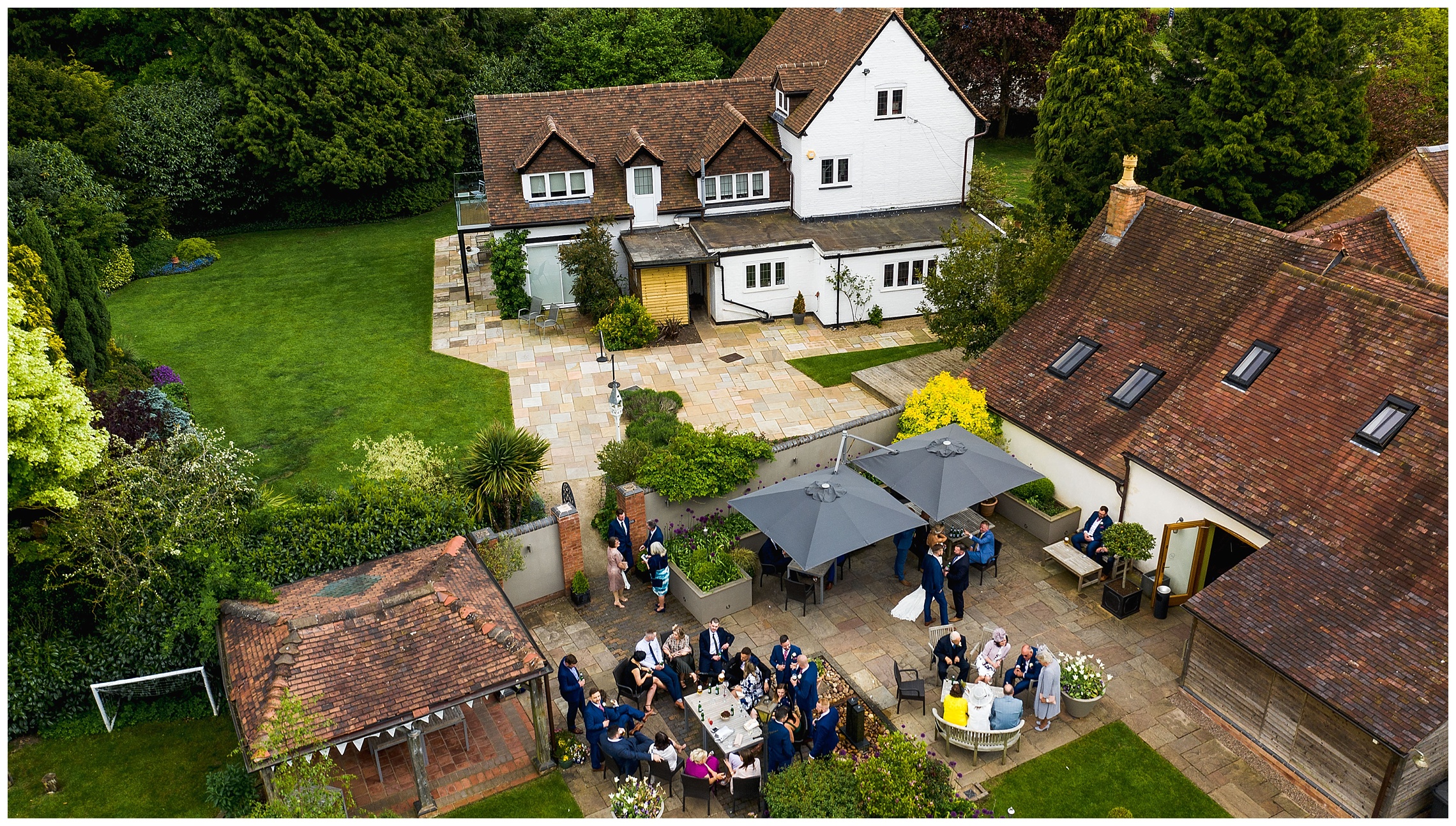 aerial shot of redhouse barn