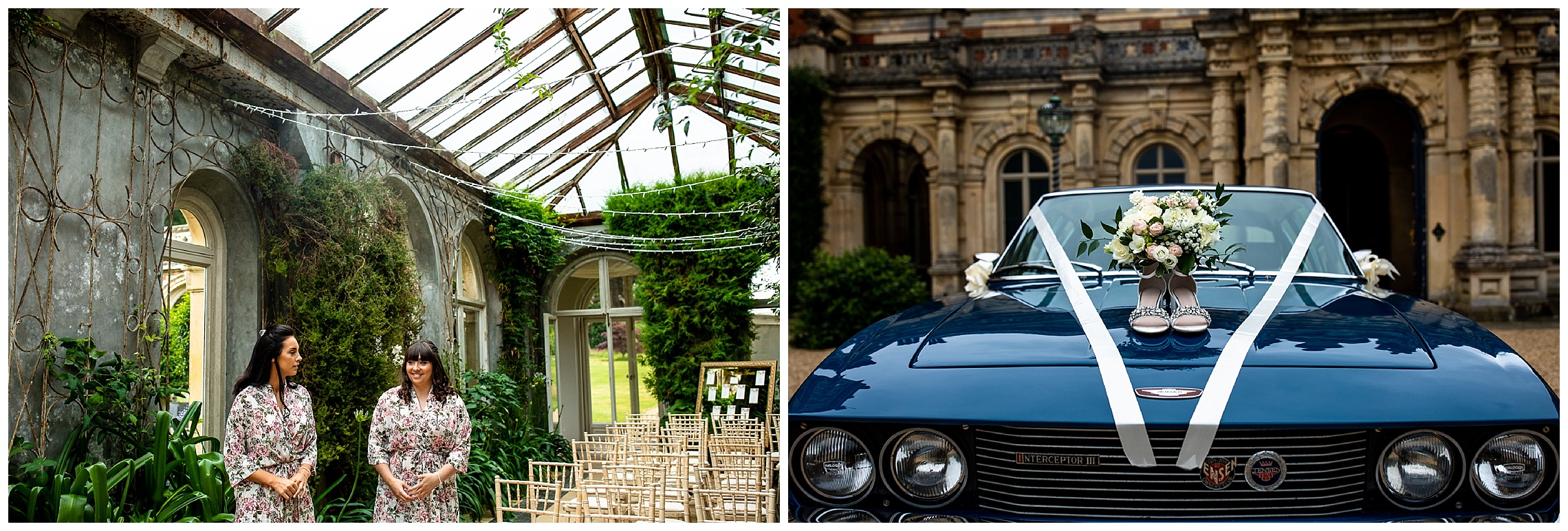 somerleyton hall conservatory with white chairs and green foliage