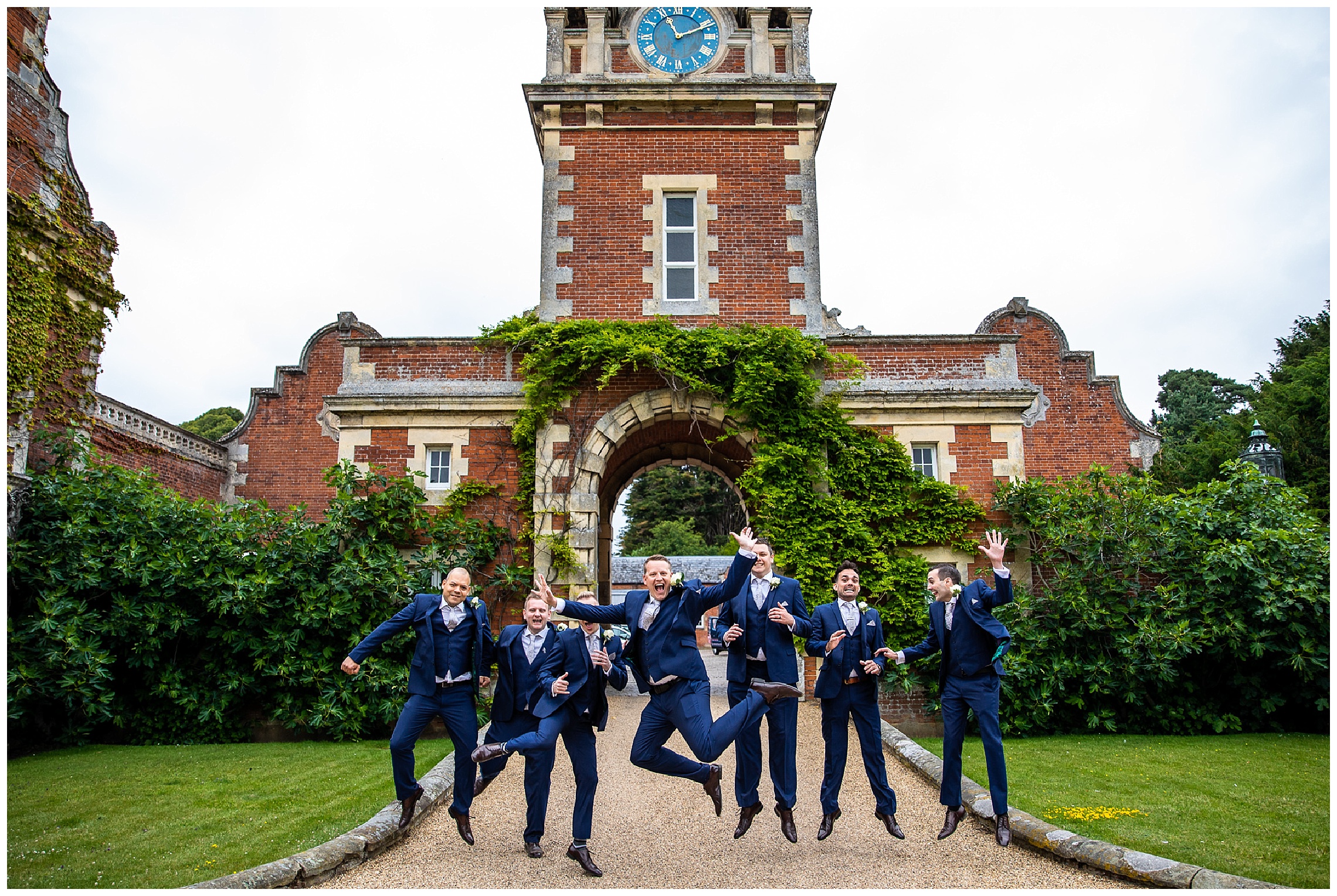 groomsmen jumping