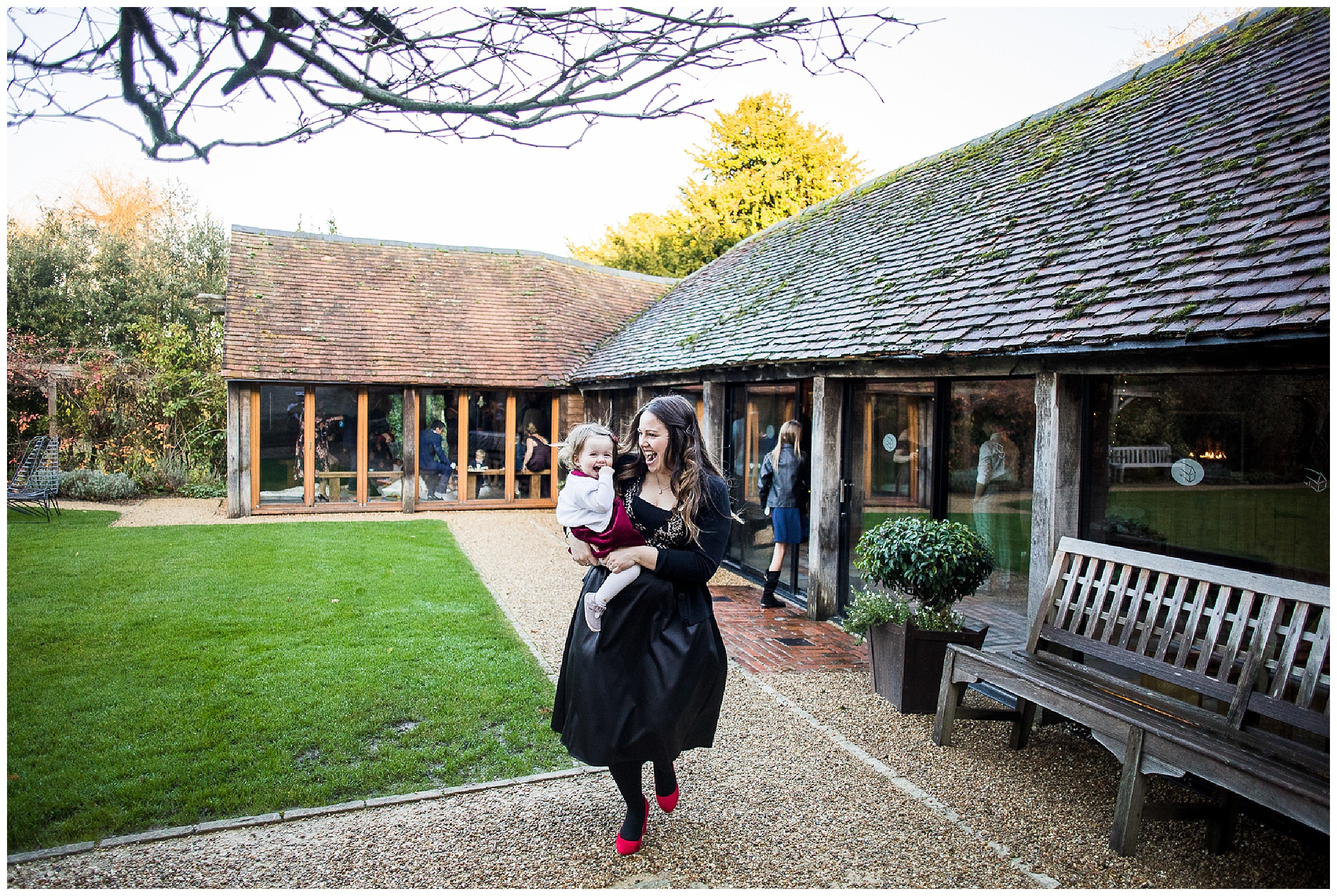 wedding guest laughing