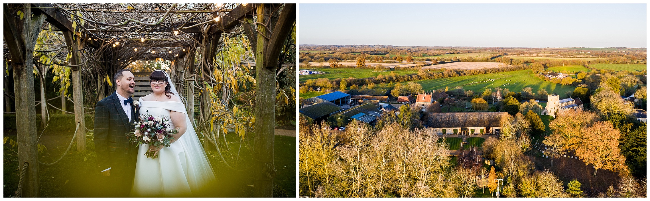 aerial shot of tythe barn in launton