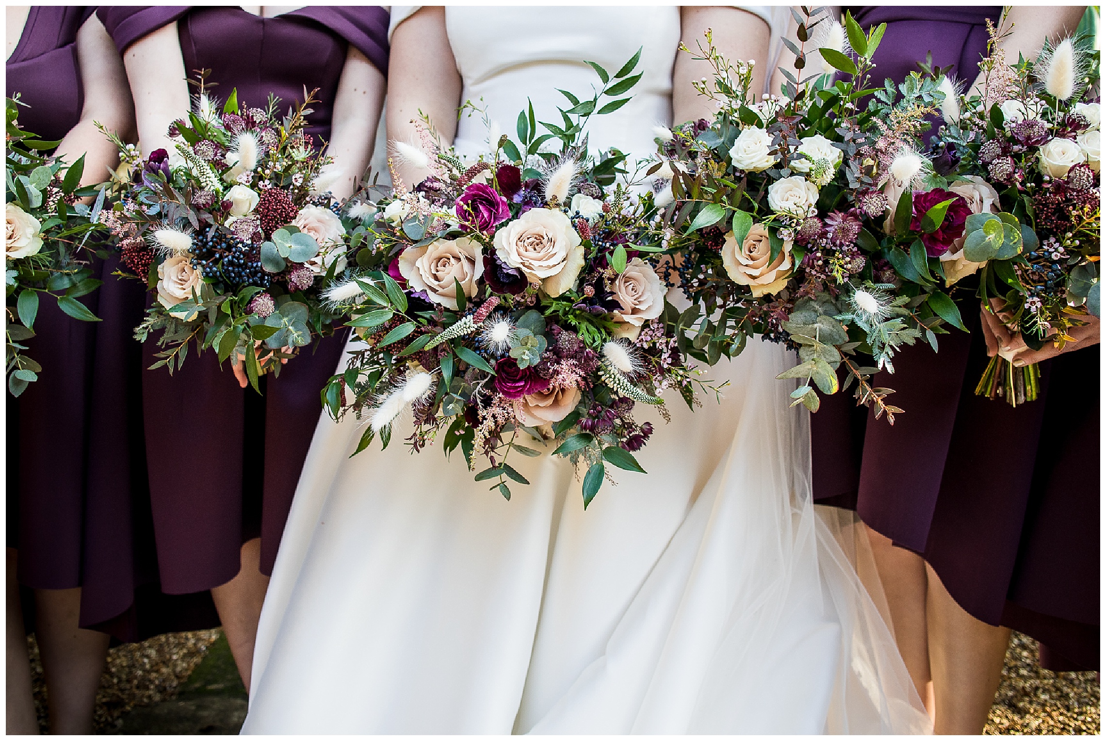 bridal flowers with bridesmaids bouquets