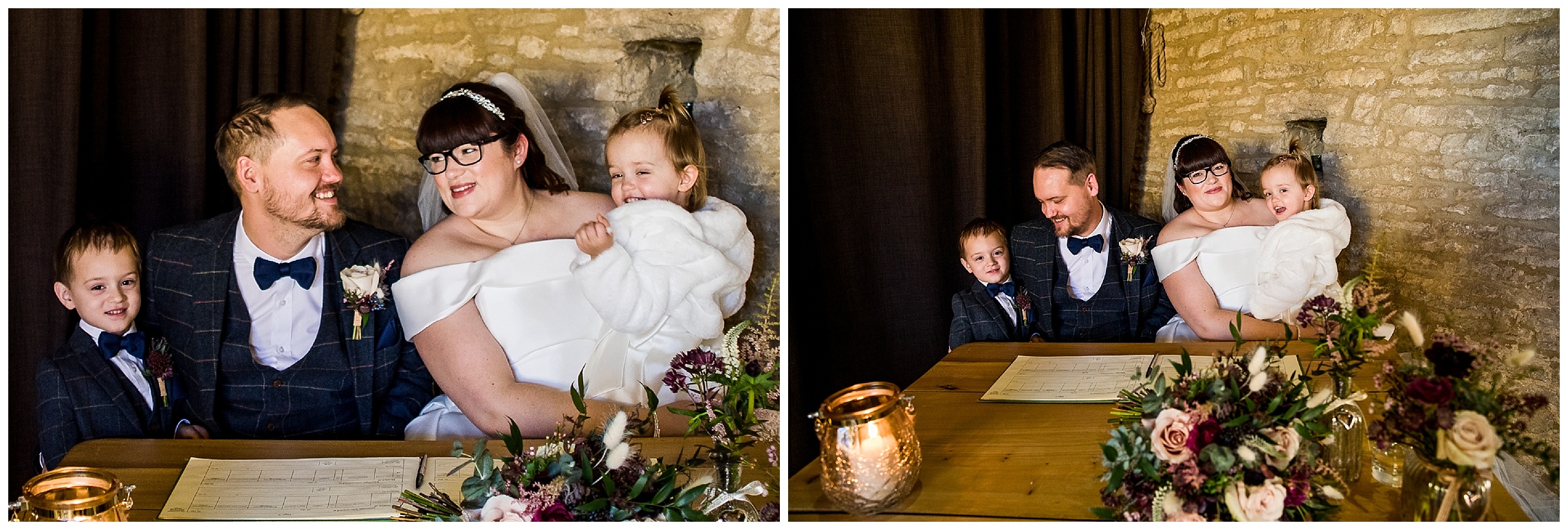 family photos at signing of register tythe barn in launton