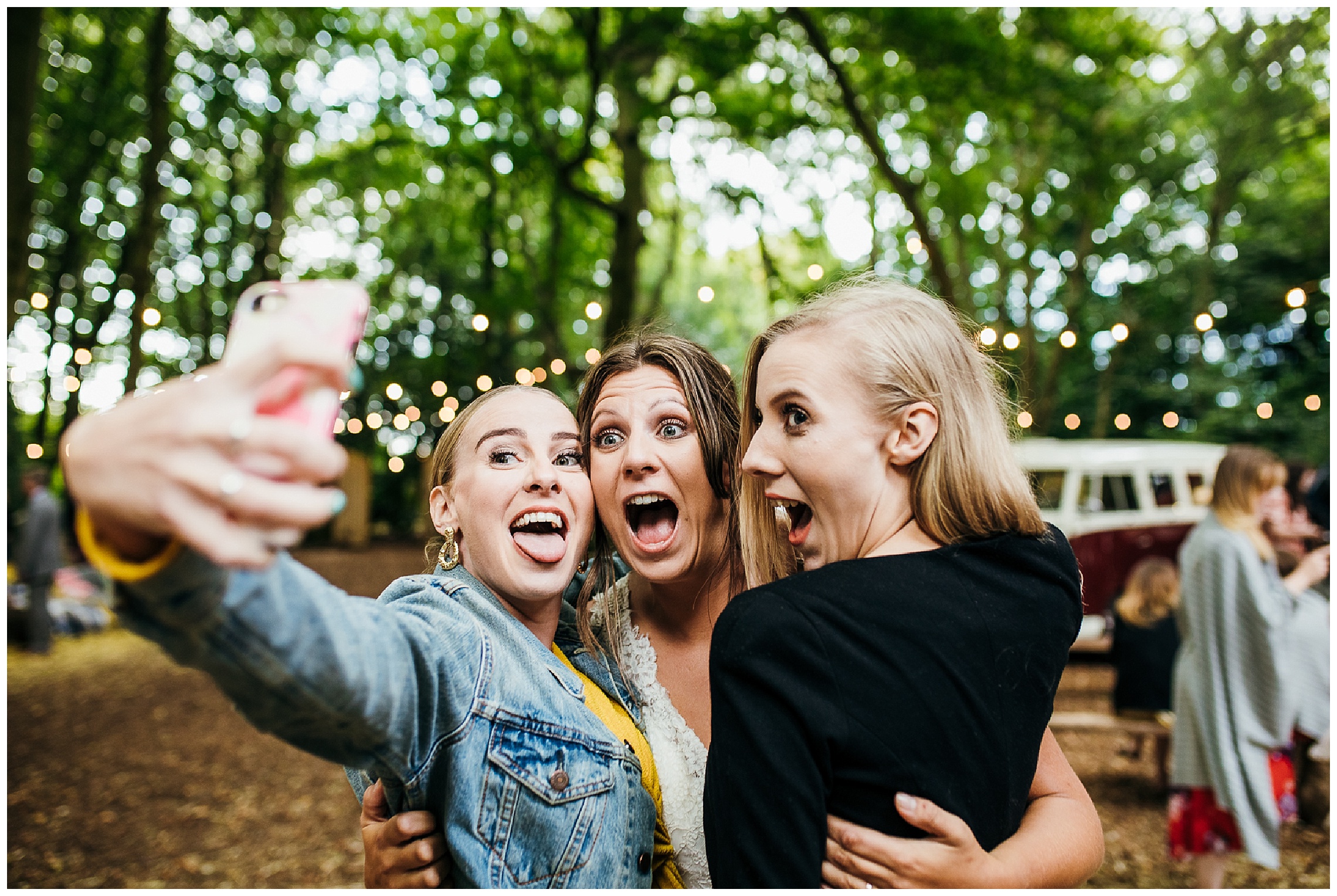 selfie by bride and guests