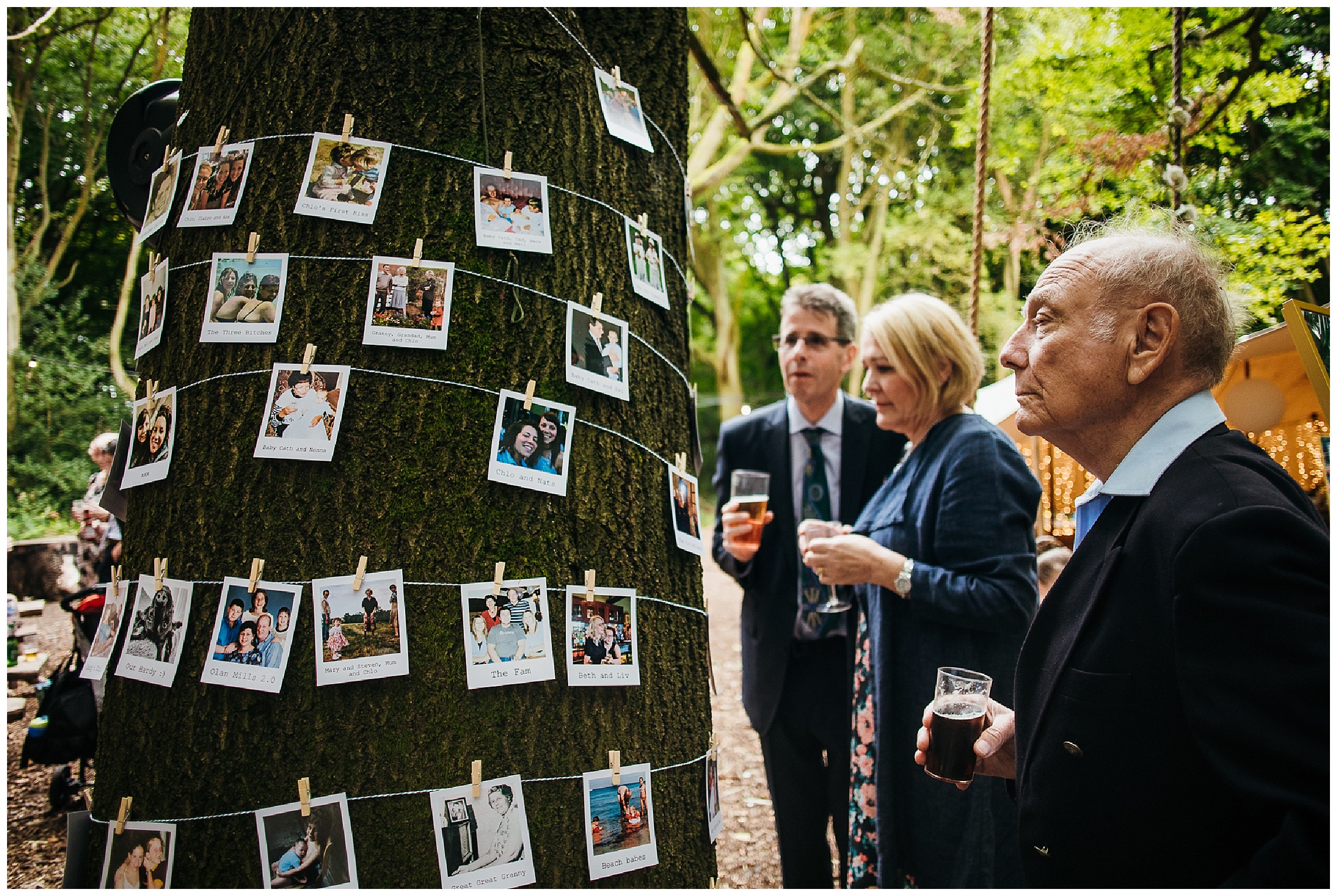 family look at the pictures on the family tree