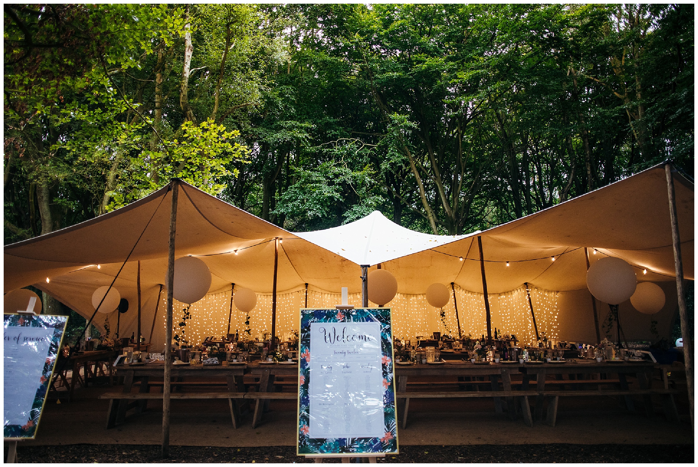 stretch tent tipi at outdoor woodland weddings venue