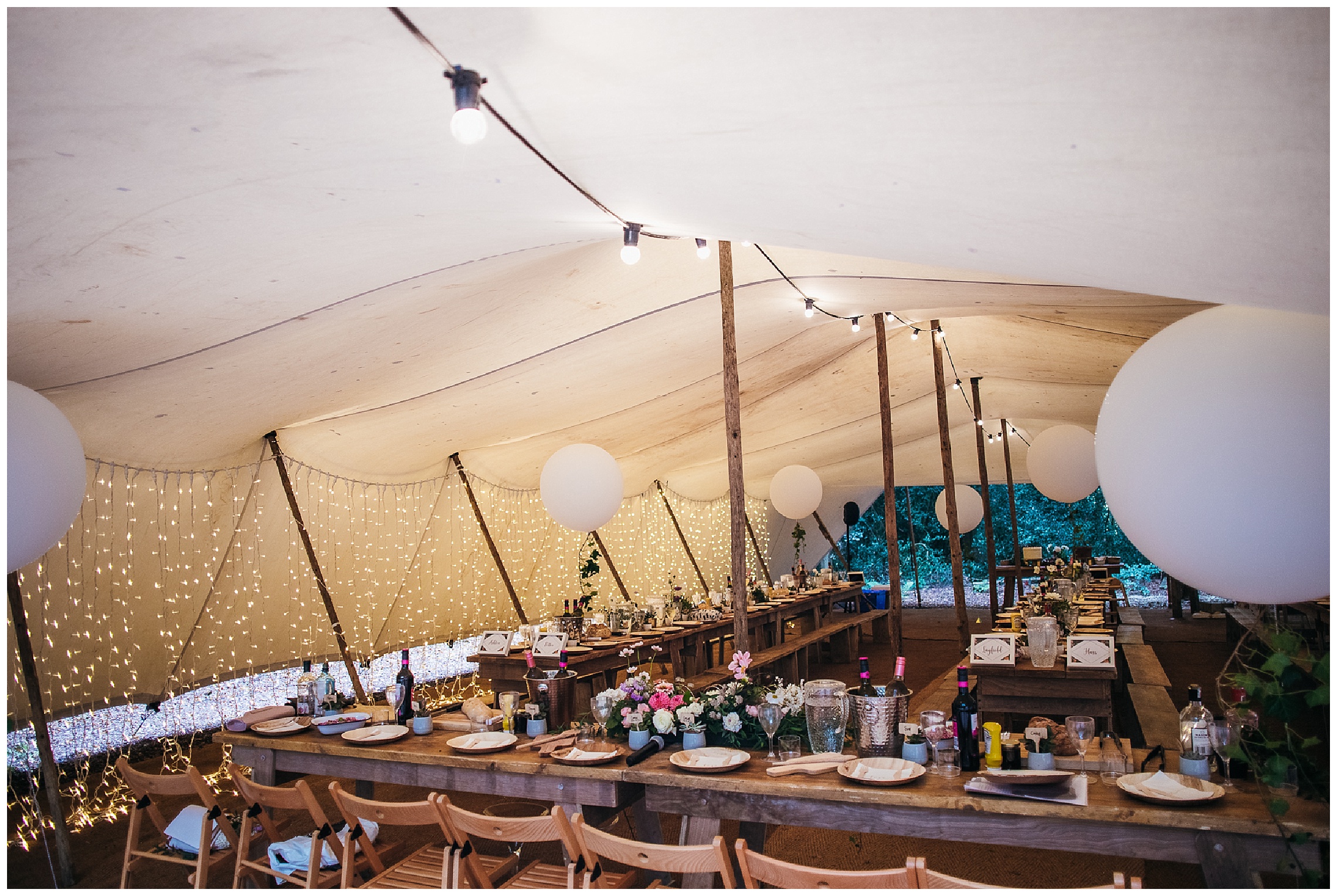 woodland weddings lilas wood setup in the tipi