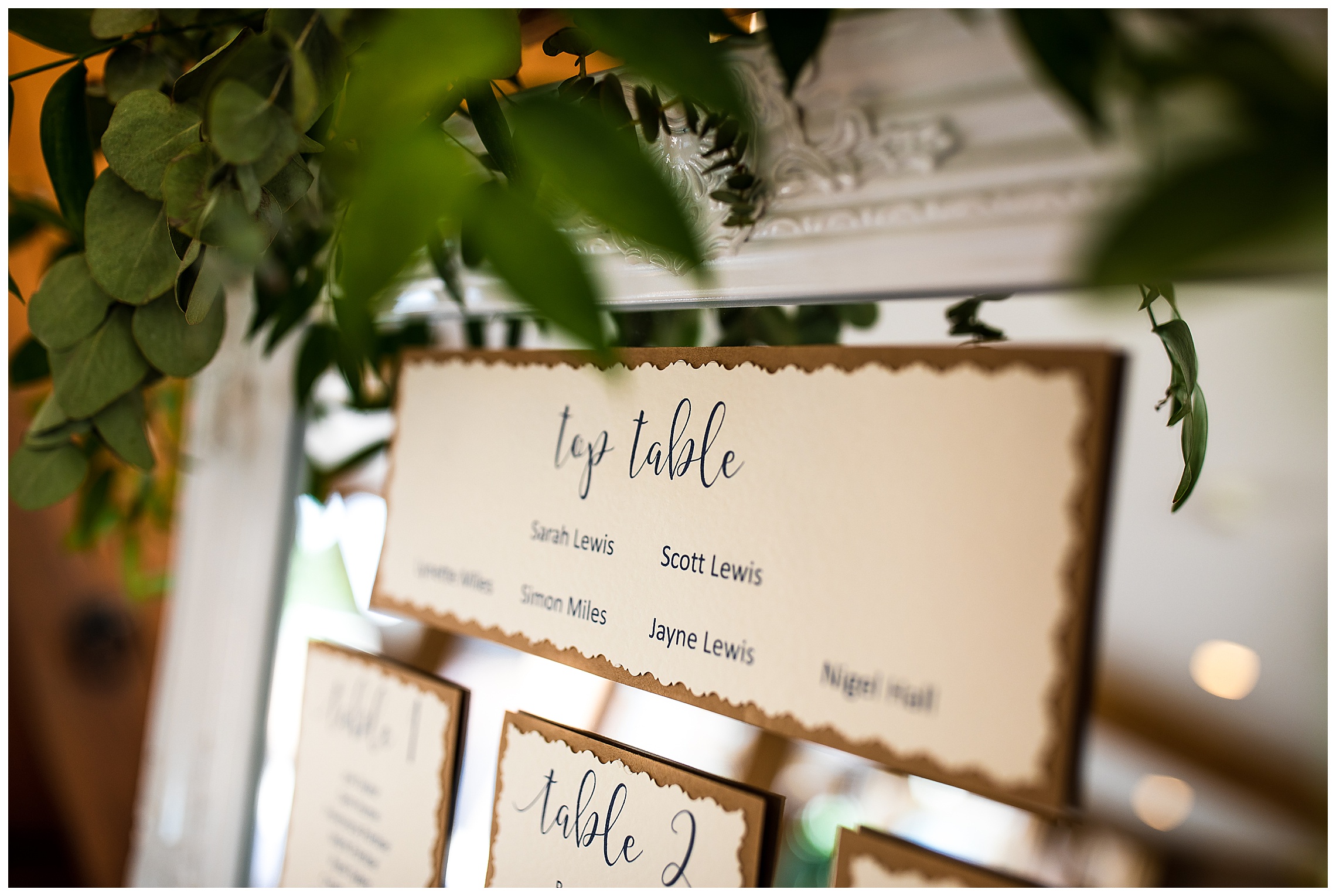 calligraphy wedding table plan