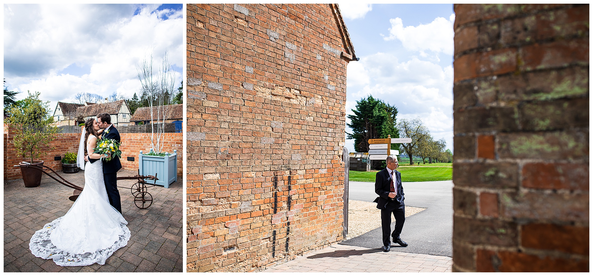 bassmead manor barns wedding couple