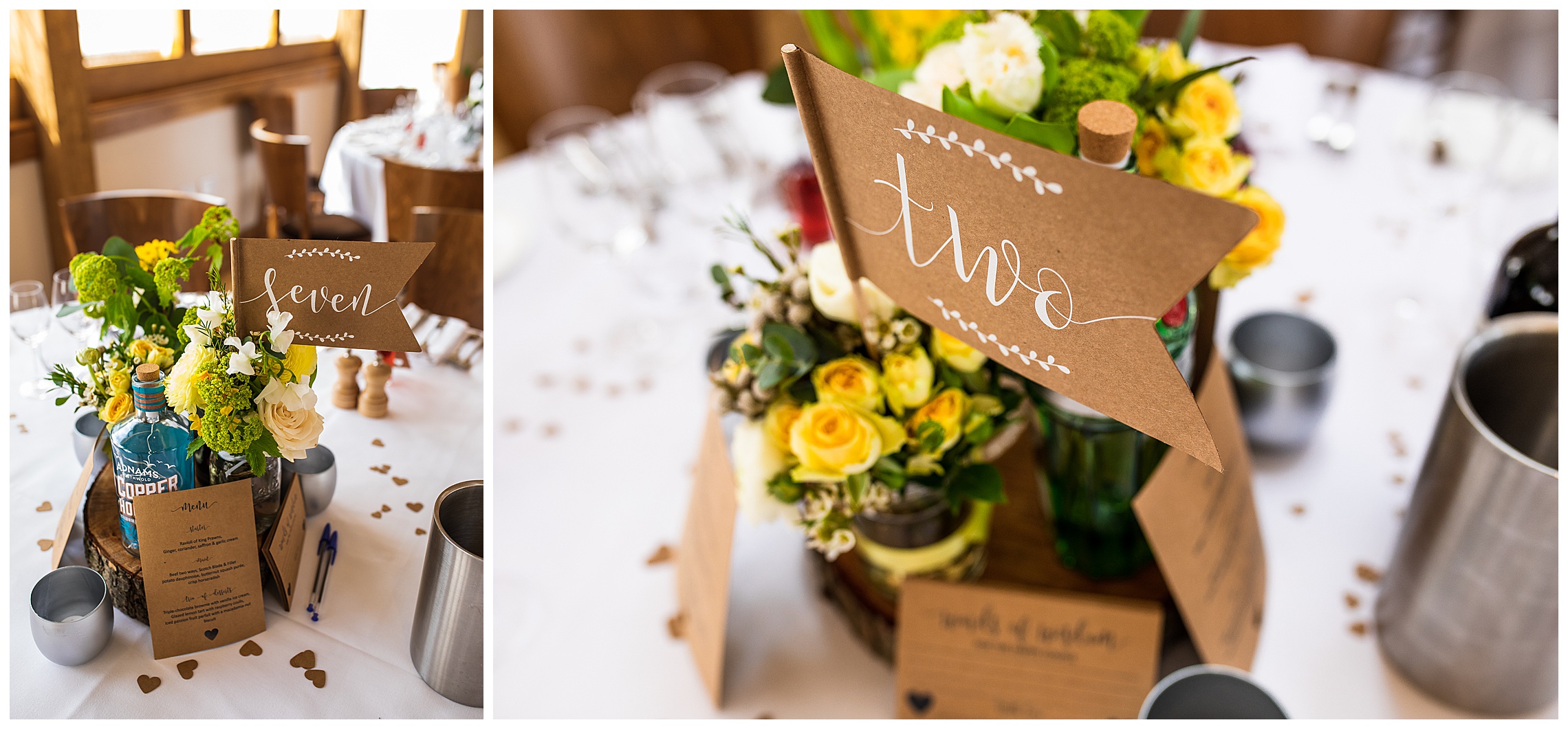 yellow spring wedding details at bassmead