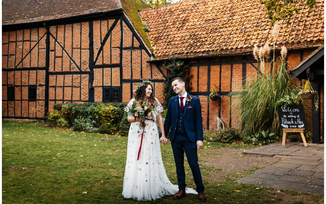 Alexandra and Patrick’s Colourful Autumn Wedding at Tithe Barn Bedford