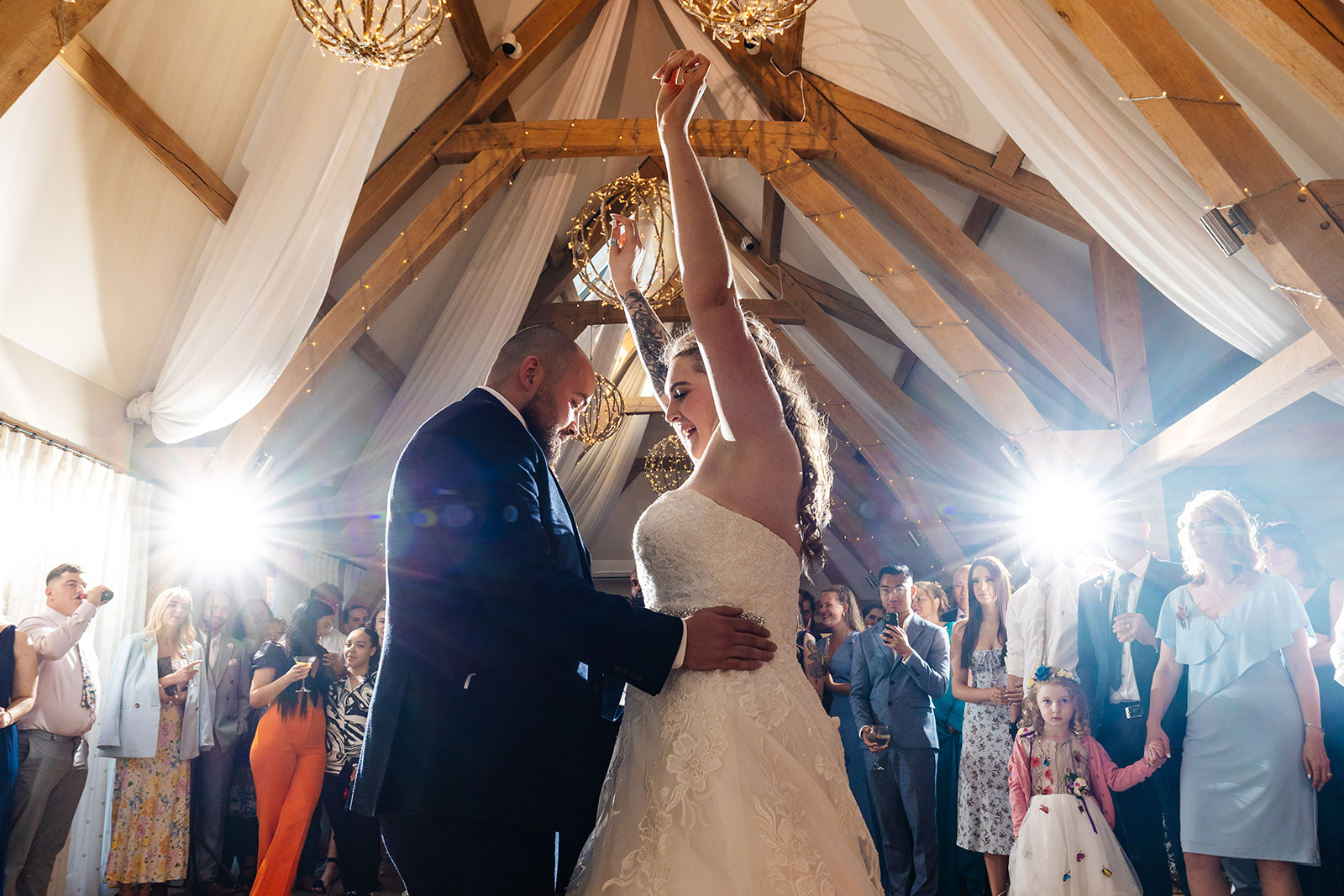 Couple share first dance