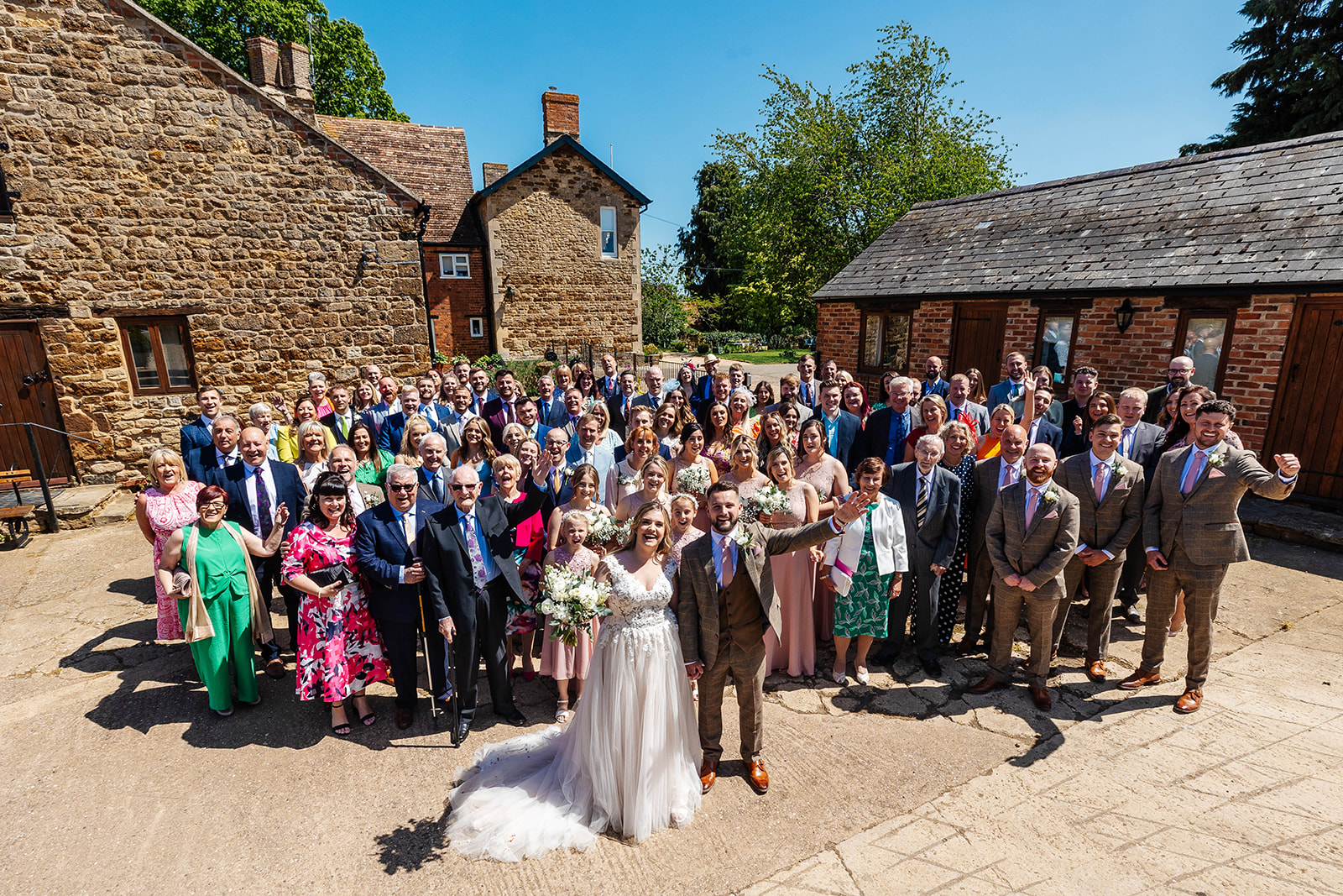 Group shot in courtyard of Slapton Manor